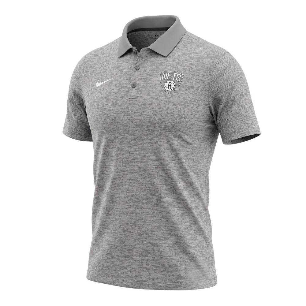 Nike Mens‎ Brooklyn Nets Dri-FIT Polo Shirt Grey Heather M-51500 Size Medium